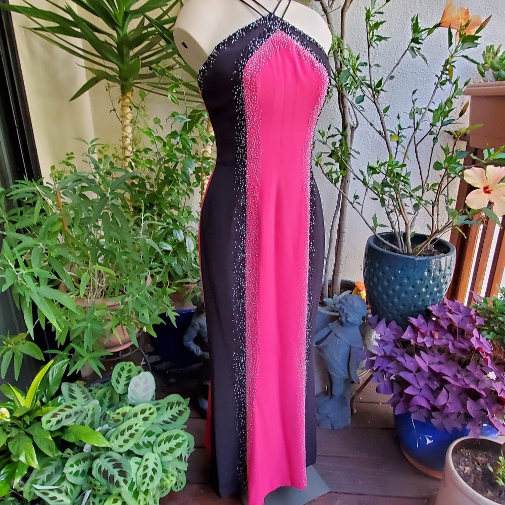 Precious Formals beaded long gown.